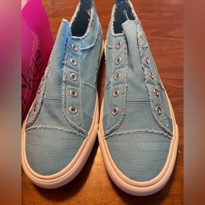 Corkys babalu light blue slip on shoe